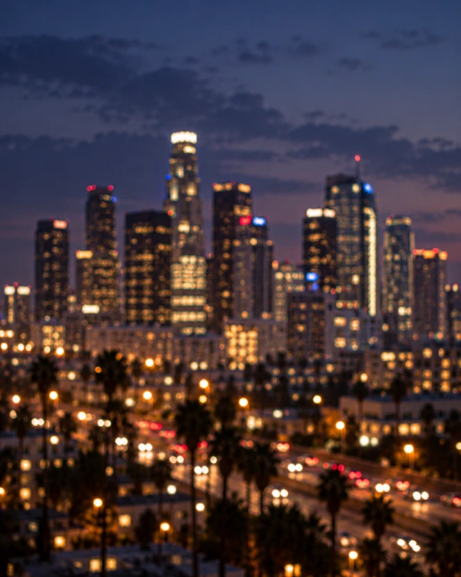 Los Angeles skyline at dusk